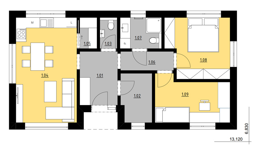 Půdorys - HOUSE4LIFE - Dřevostavby na klíč